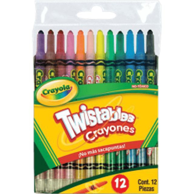 Crayón forma de lápiz girable twistable, paquete con 12 piezas