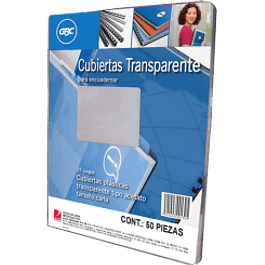 Cubierta de plástico transparente tamaño carta, paquete con 25 pares