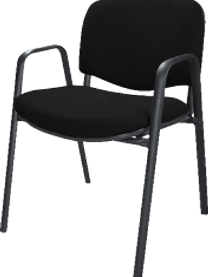 Silla Silla Visita, tela color negra con descansa brazos.