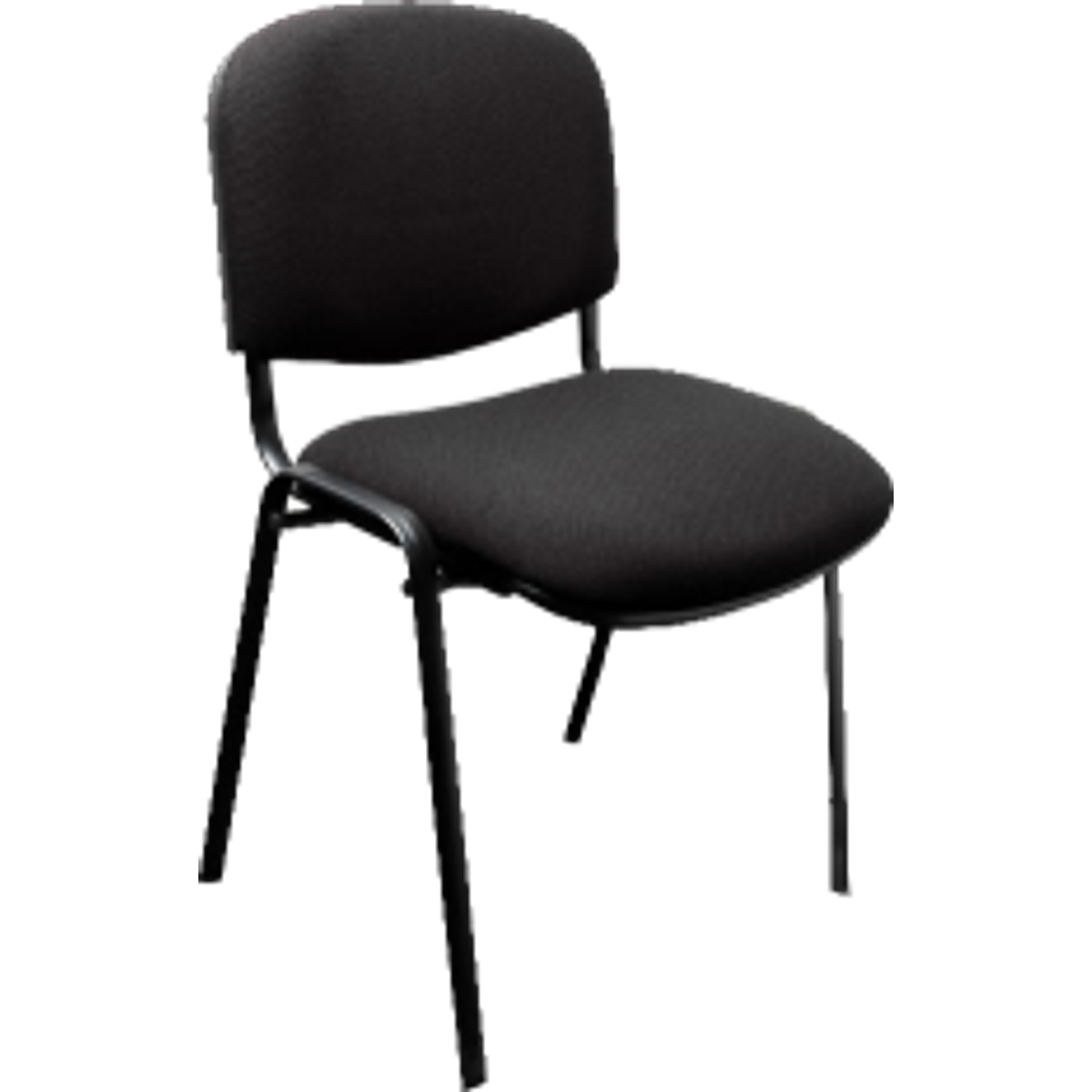 Silla fija en tela negra sin descansabrazos