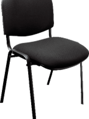 Silla visita fija, tela color negra sin descansabrazos.