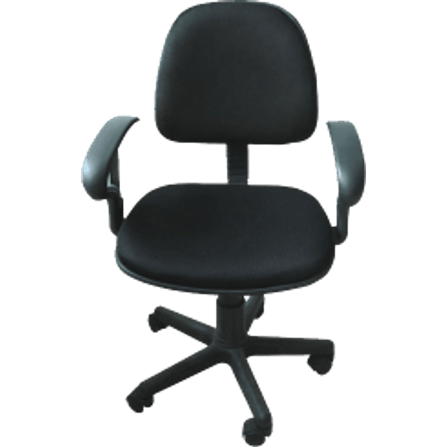 Silla tipo secretarial con descansabrazos, con ruedas, altura ajustable, giratoria,