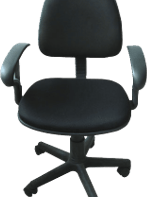 Silla tipo secretarial con descansabrazos, con ruedas, altura ajustable, giratoria,