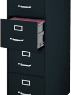 Archivero metálico con 4 gavetas color negro