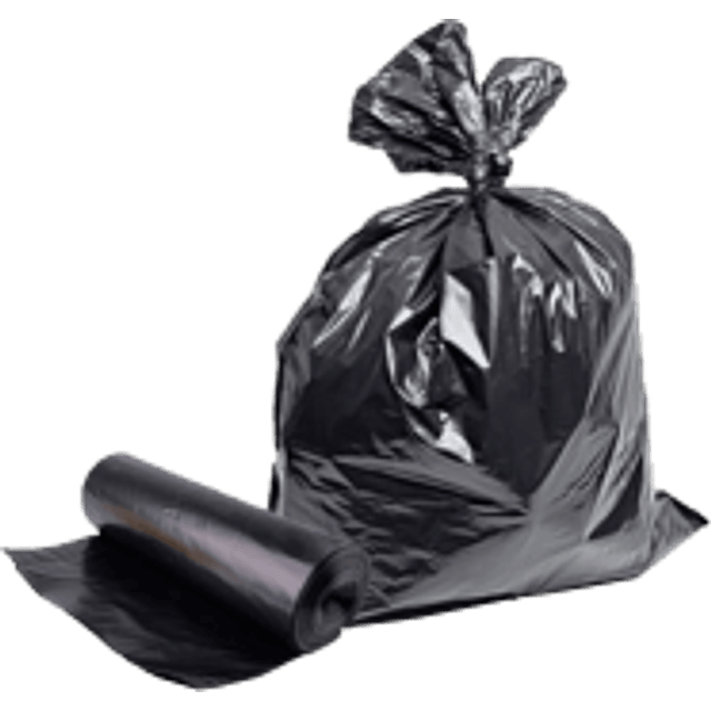 Bolsa para basura color negra tamaño 90 x 120 cm.