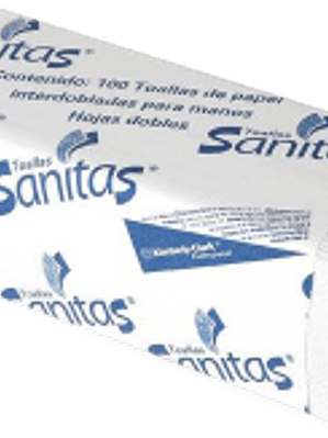 Toalla de manos interdobladas, paquete de 100 hojas.