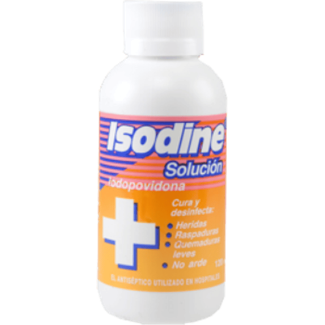 Iodopovidona, solución bucofaríngeo de 120 ml.