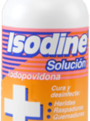 Iodopovidona, solución bucofaríngeo de 120 ml.