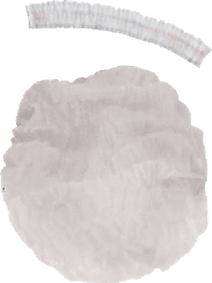 Cofia plisada color blanca, paquete con 100 piezas.