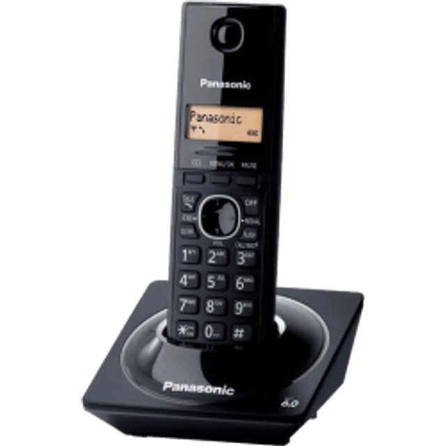 Teléfono inalámbrico con identificador de llamadas, modelo KX-TG1711MEB, color negro. 