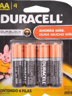 Pila Alcalina tamaño AA, paquete con 4 piezas.