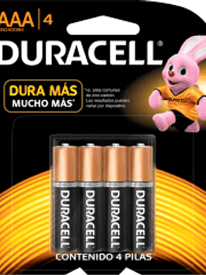 Pila tamaño AAA, paquete con 4 piezas.