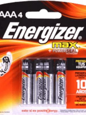 Pila alcalina tamaño AAA paquete con 4 piezas.