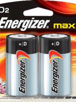 Pila Alcalina max D, paquete con 2 piezas.