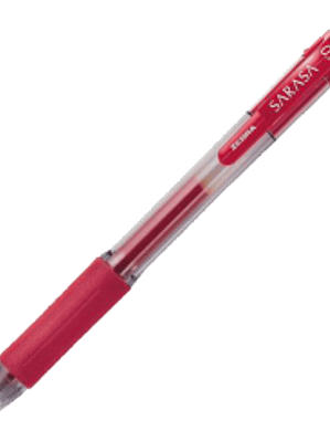 Boligrafo punta 0.7 mm retráctil tinta gel color rojo Sarasa.