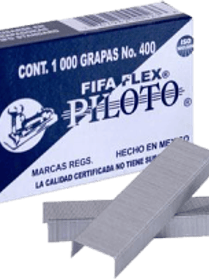 Grapas estándar de acero electro galvanizado medida 26/6 Modelo 00023, caja 1000 grapas.