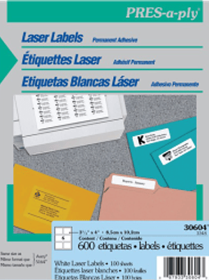 Etiquetas color blancas tamaño 8.4 x 10.2 cm (3 1-/3 x 4