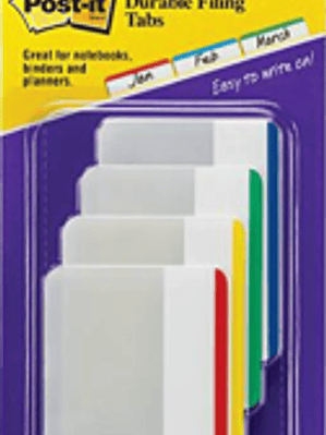 Banderitas rígidas con  4 colores primarios, tamaño .025 m x .043 m Post-it