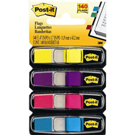 Banderitas adhesivas colores neon, paquete con 140 banderitas