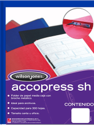 Folder accopress color azul obscuro con broche de 8 cm.