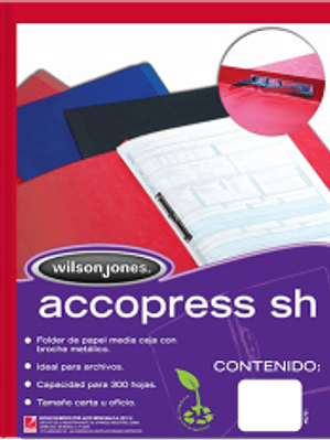 Folder Accopress color rojo con broche de 8 cm, tamaño carta con 1/2 ceja