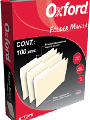 Folder manila color rosa, caja con 100 piezas