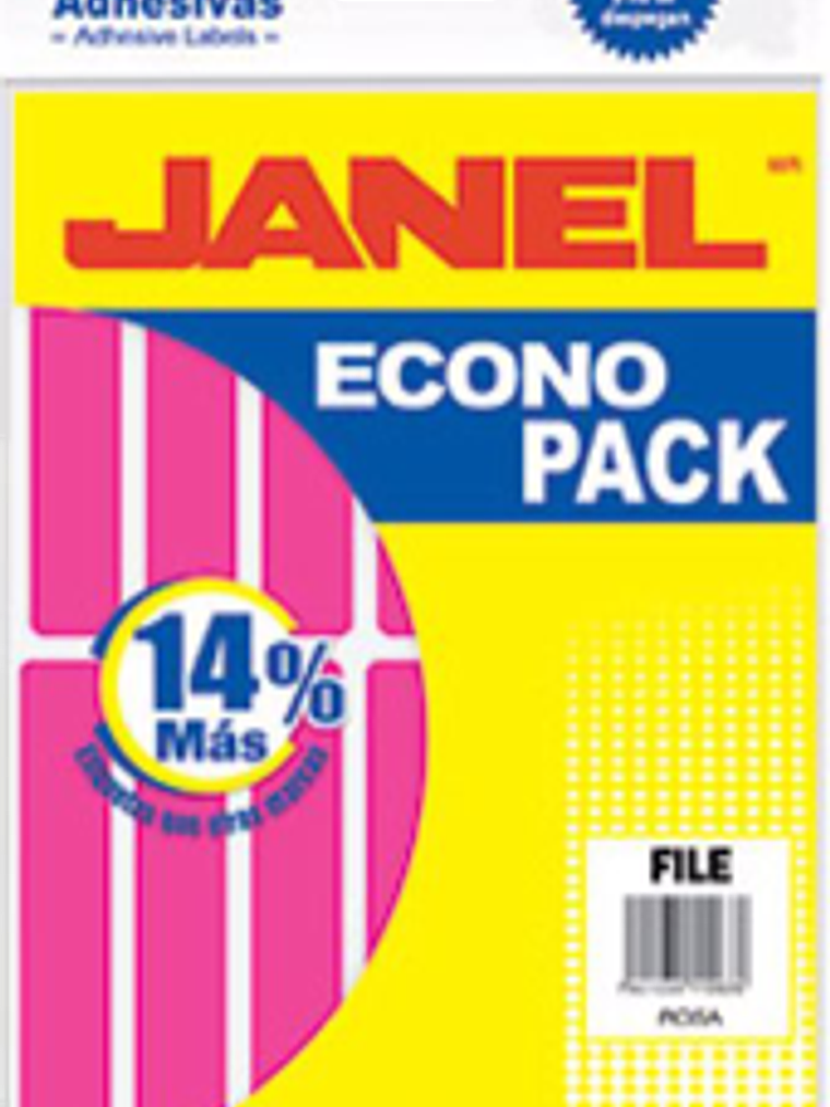 Etiquetas Adhesivas color rosa, medida 20 mm x 105 mm. 1