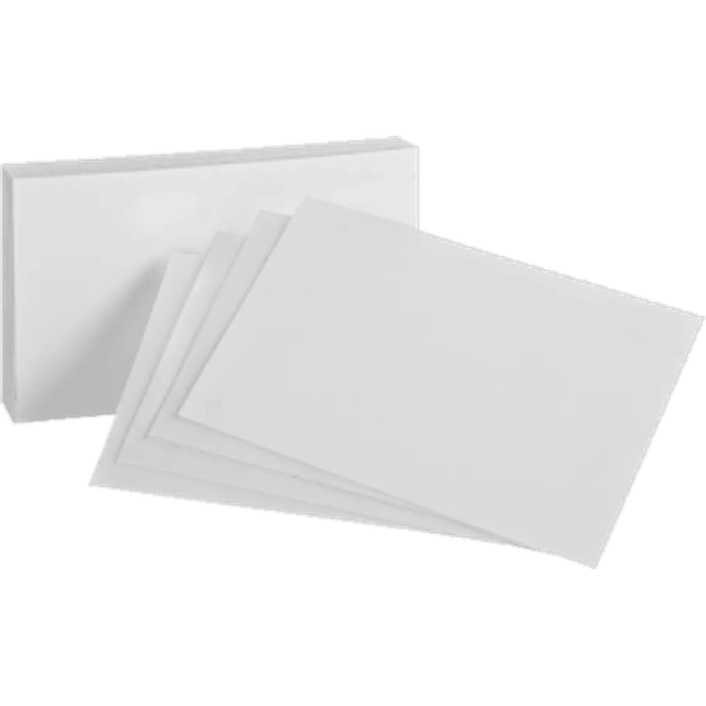Tarjeta color blanca 3" x 5", paquete con 100 piezas.