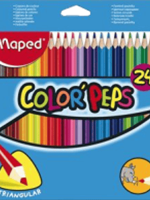 Colores triangular, varios colores, caja con 24 piezas