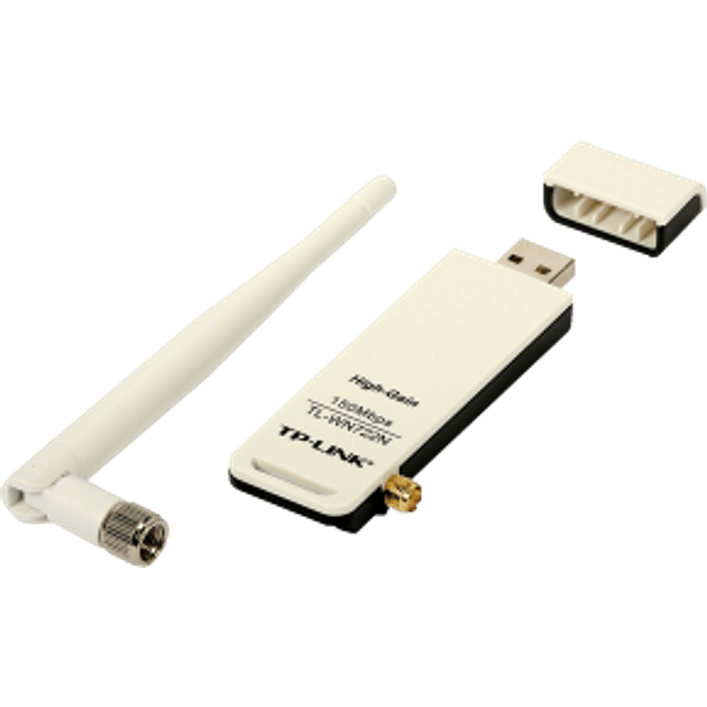 Adaptador USB TL-WN722N, Inalámbrico, 150 Mbit/s, color blanco