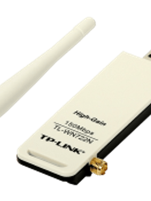Adaptador USB TL-WN722N, Inalámbrico, 150 Mbit/s, color blanco