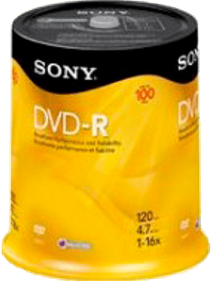 DVD-R 4.7 GB, 120 minutos, campana con 100 piezas