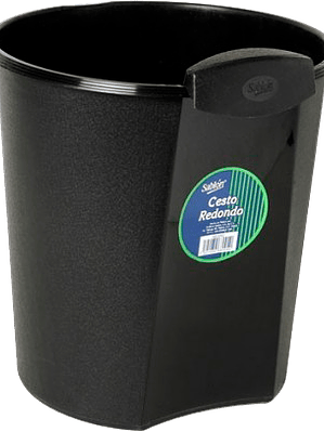 Cesto para basura redondo color negro modelo Sablón 8005N