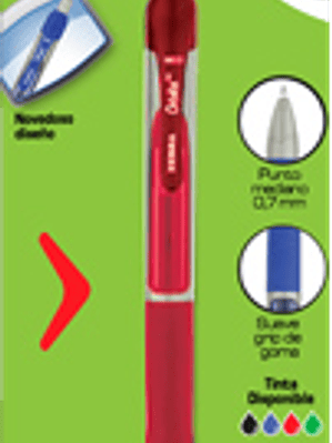 Bolígrafo de gel color rojo retractil Orbitz 