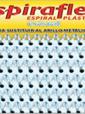 Espiral de plastico, 8mm cristal