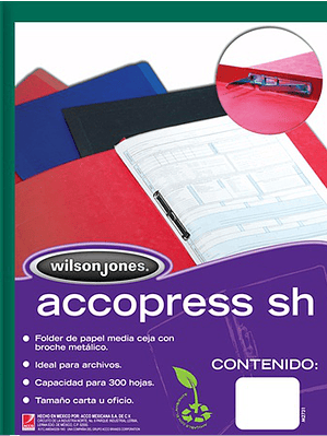 Folder Accopress color verde obscuro con broche de 8 cm