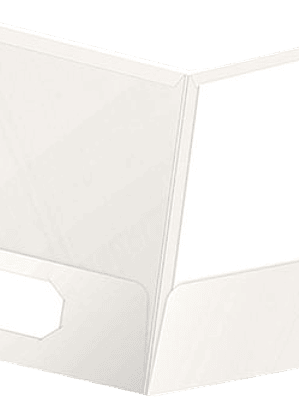 Folder blanco plastificado, Showfolio Solapa, caja con 25 piezas