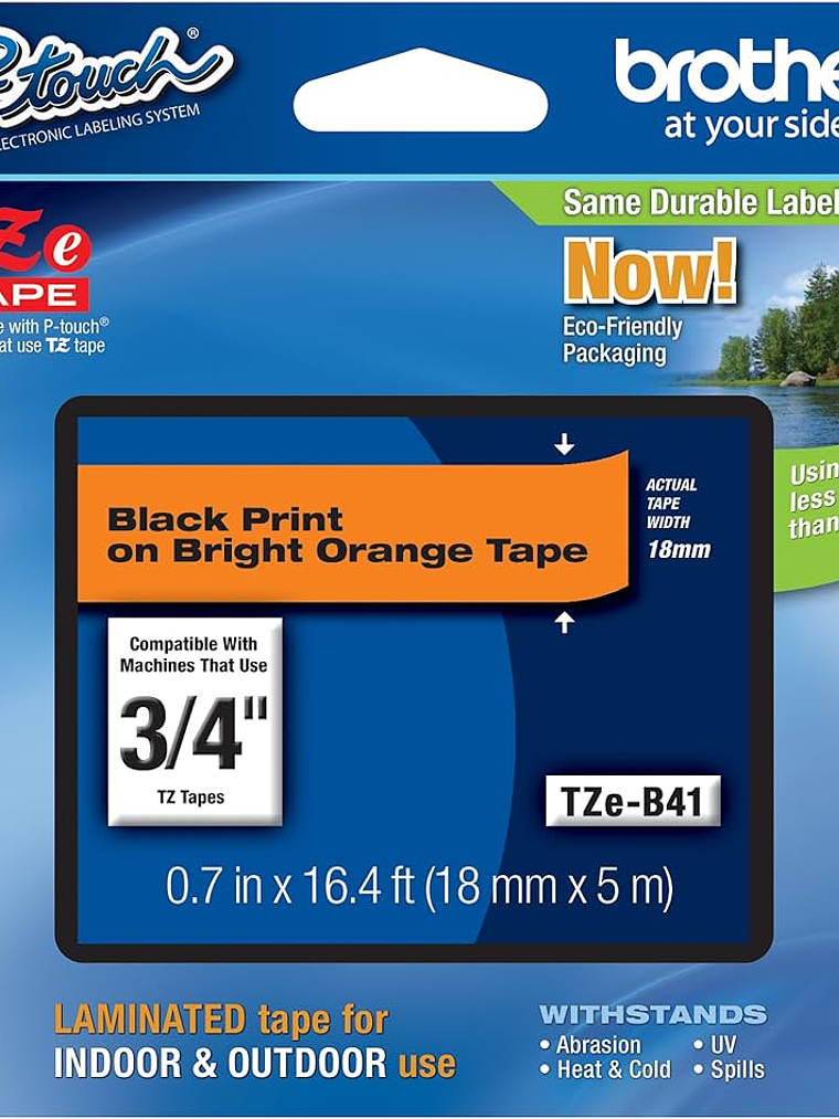 Cinta Brother color negro sobre naranja 1