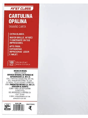 CARTULINA OPALINA DIETRIX 100 HOJAS TAMA