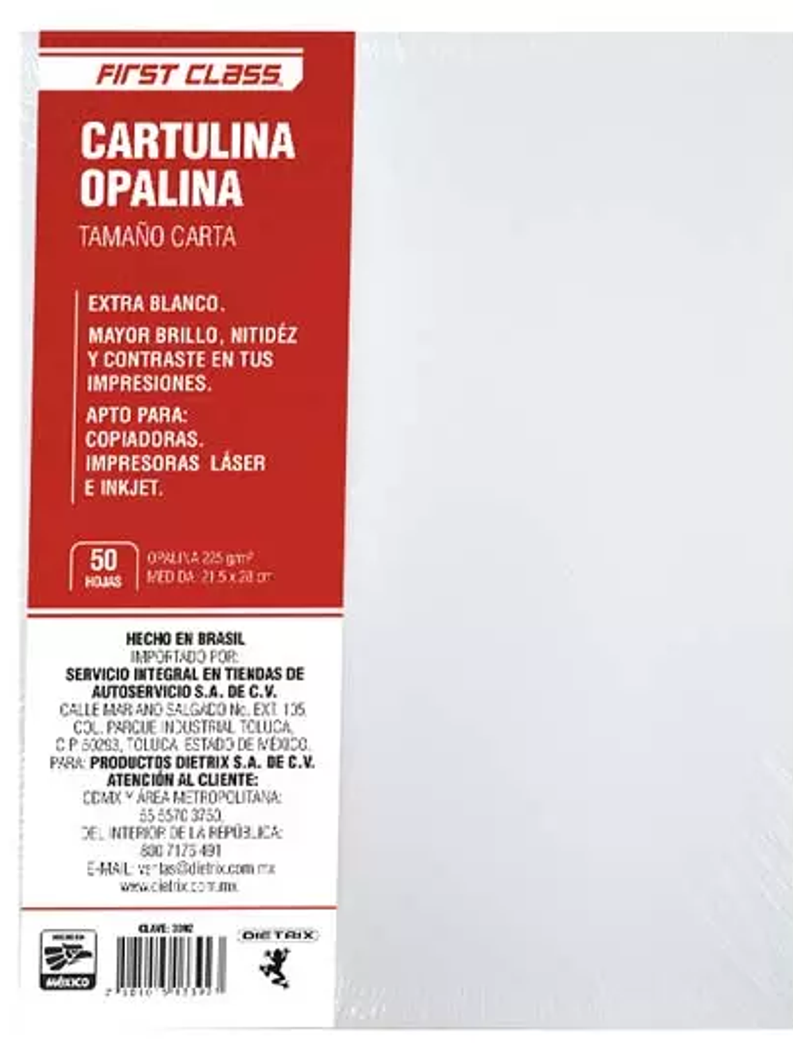 CARTULINA OPALINA DIETRIX 50 HOJAS TAMAÑ 1