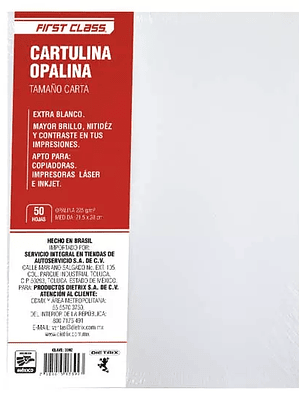 CARTULINA OPALINA DIETRIX 50 HOJAS TAMAÑ