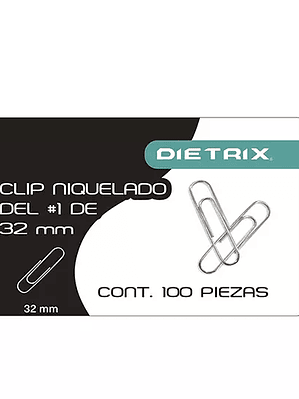 Clip niquelado Dietrix  numero uno 32 mi