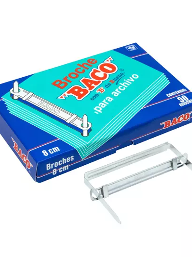 Broche Baco 8cm clásico, 1 caja con 50 b 1