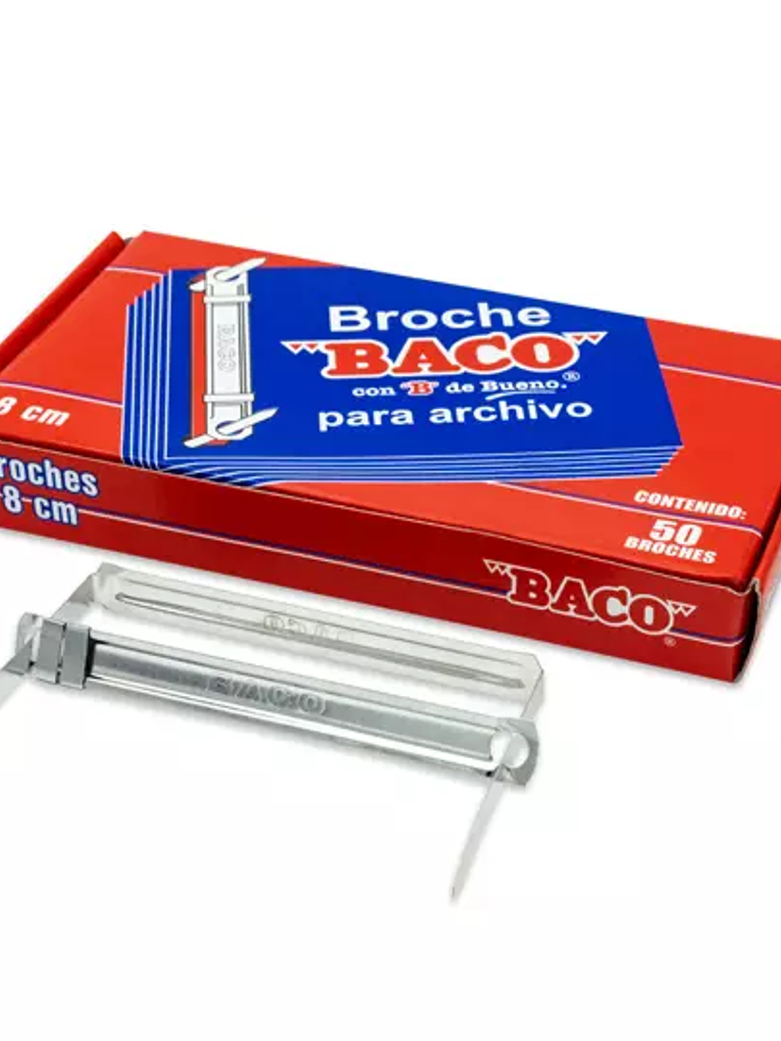 Broche Baco 8cm económico, 1 caja con 50 1