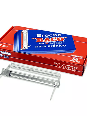 Broche Baco 8cm económico, 1 caja con 50