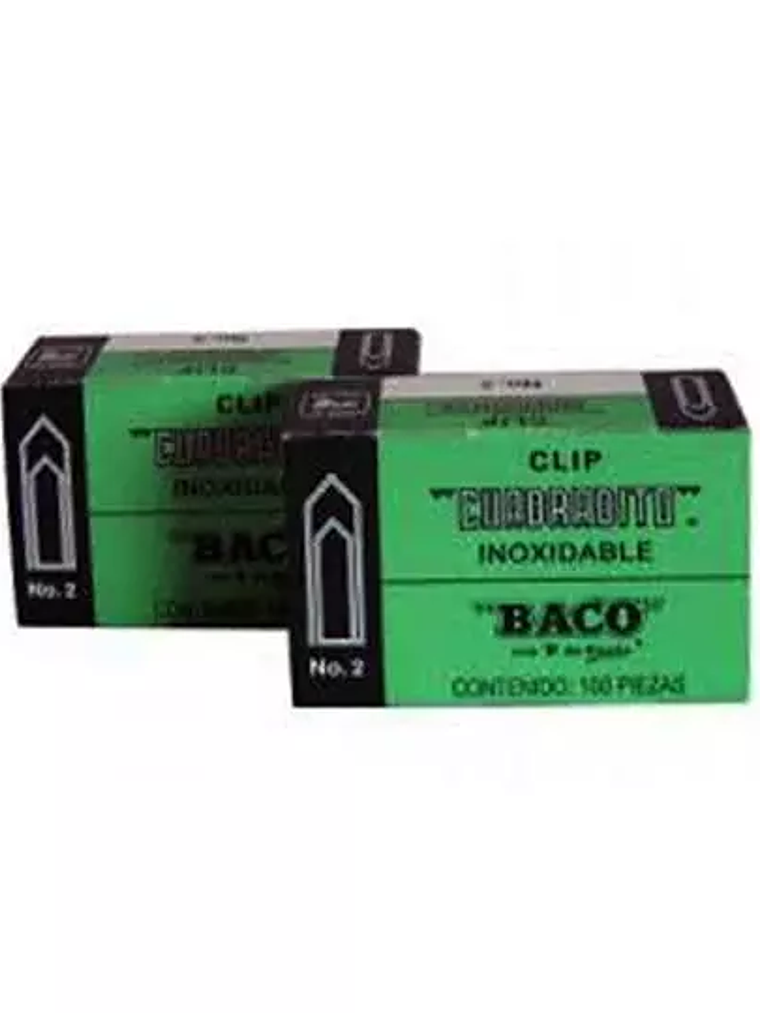 Clip Baco cuadrito no. 2 , 1 caja con 10 1