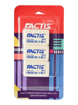 Goma Factis 36R forma rectangular color