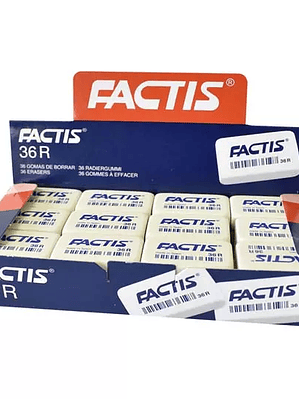 Goma Factis 36RB color blanco caja con 3