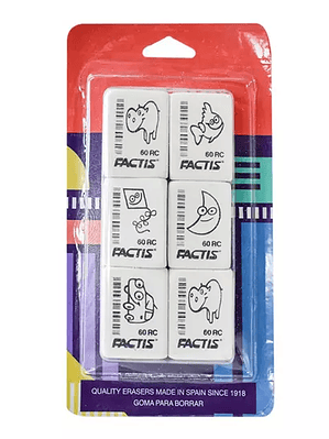 Goma Factis S60 forma rectangular tamaño