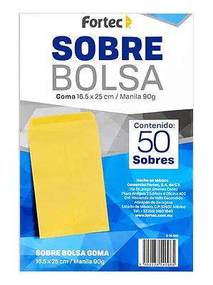 Sobre manila engomado Fortec esquela caj